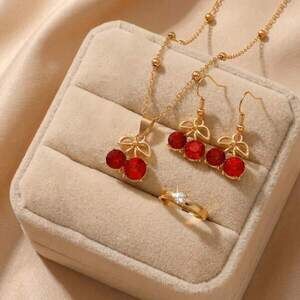 Fruit Series Sweet Cute Cherry Pendant Necklace Dainty